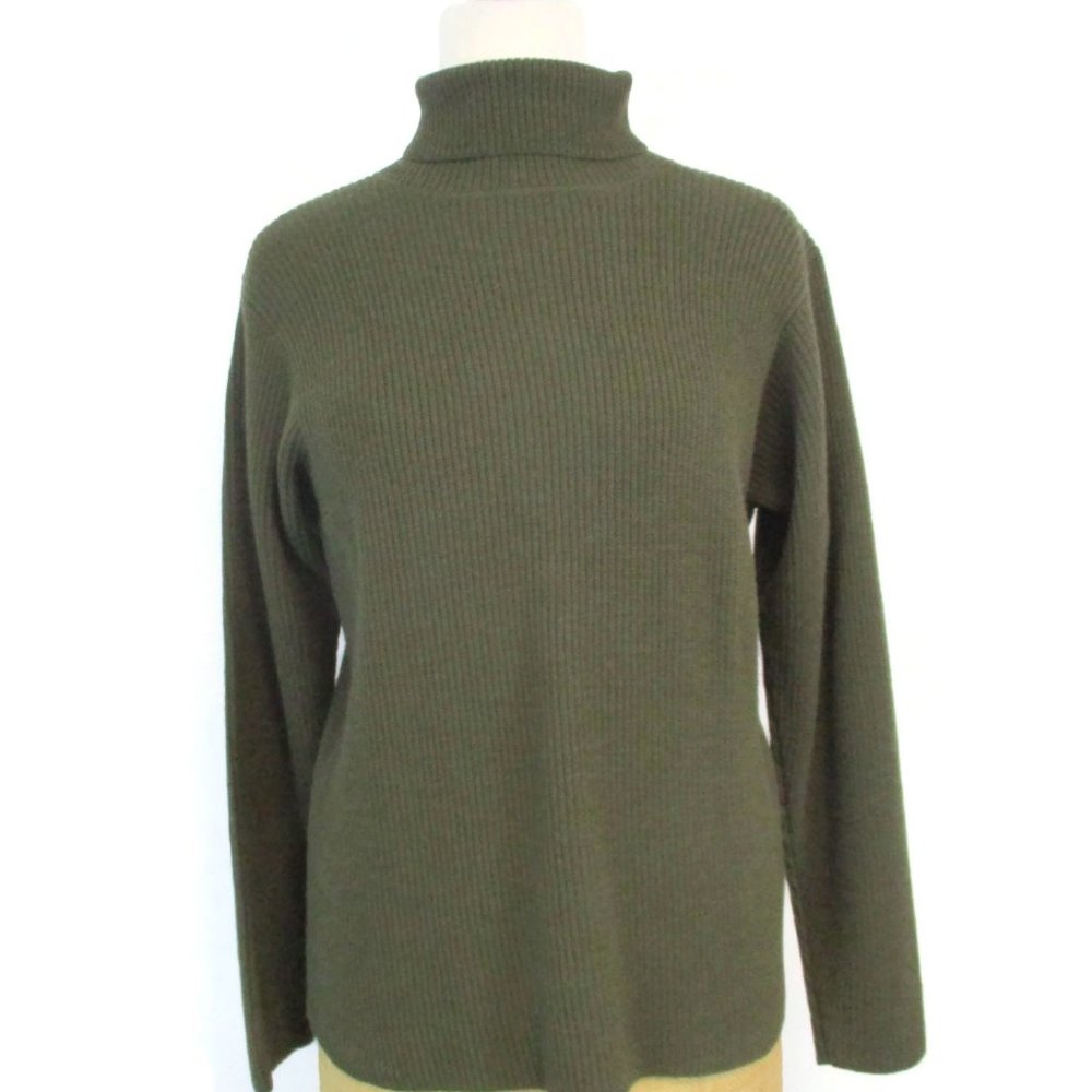 Eileen Fisher Moss Green Wool Sweater Medium